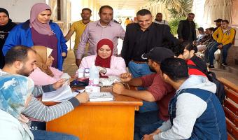 جامعة مدينة السادات تطلق حملة للتبرع بالدم تضامناً ودعمآ للأشقاء في فلسطين