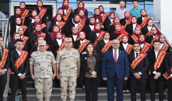 جامعة مدينة السادات بالتعاون مع قوات الدفاع الشعبي والعسكري تنظم الندوه التثقيفيه الخامسه والأربعون بهدف تنمية روح الإنتماء والولاء وتوعية الشباب بالمخاطر التي تهدد الأمن القومي المصري ..