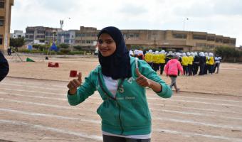 حصول الطالبة أية السيد المليجى على المركز الأول فى الوثب الطويل على مستوى الجامعة