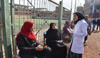 كلية الصيدلة جامعة مدينة السادات تنظم قافلة طبية فى قرية 