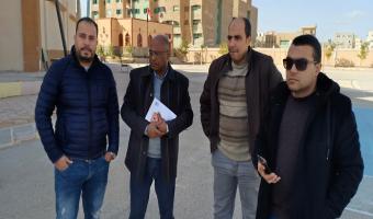 استقبال لجنة من وزارة الشباب والرياضة وادارة المهمات بالقوات المسلحة لتسليم ملاعب مبنى (أ) بكلية التربية الرياضية