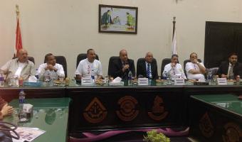 رئيس الجامعة  فى زيارة لجهاز تنمية مدينة السادات لحضور ورشة عمل بعنوان