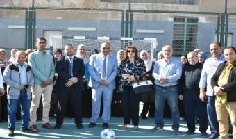 رئيس الجامعة تفتتح الملعب المتعدد لمدينة الفردوس للطالبات ومكاتب التنسيق بالإدارة العامة بالمدن الجامعية