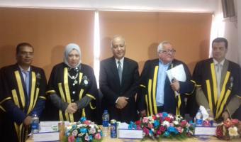 نائب رئيس الجامعة لشئون الدراسات العليا يترأس لجنة الحكم والمناقشة لرسالة الماجستير الخاصة بالباحث عبد العزيز عبد الله سالم