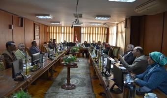 الأجتماع الشهرى للجنتى المنشأت والمختبرات والأجهزة العلمية بجامعة مدينة السادات