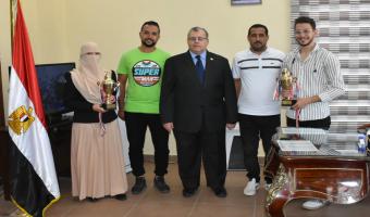 تكريم طلاب جامعة مدينة السادات الفائزين في المهرجان الرياضي الأول لجامعات الدلتا بجامعة بنها